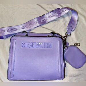 Steve Madden Bevelyn Lavender / Purple Convertible Crossbody Bag w/ Extra Pouch